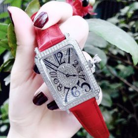 Đồng hồ Frank Muller nữ full diamond Frank mặt chữ nhật - Ms: 086500